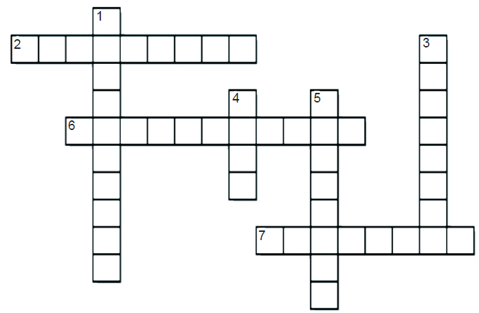 V. Complete the following crossword puzzle using the clues below: