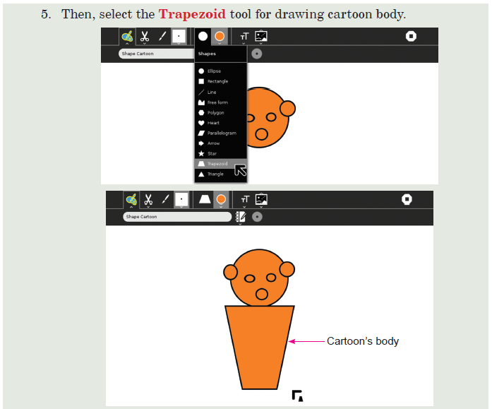Activity -4 Drawing a Cartoon Using Shapes Tool