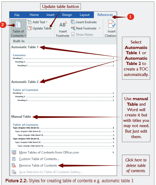 Course: ICT, Topic: Unit 2: Table of Contents and Mail Merge