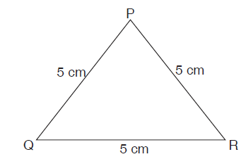 triangle and length of each side of the card is 5cm