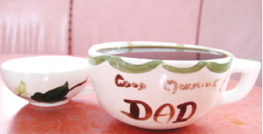 My cup is small but Dad’s cup is big